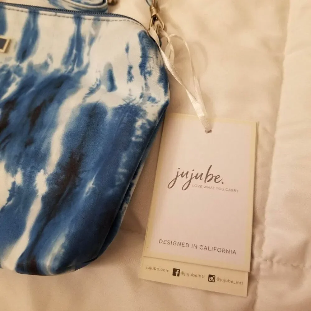 JuJuBe Be Quick Simply Shibori Bag Pouch Clutch Denim Blue Japanese Tie Dye NEW